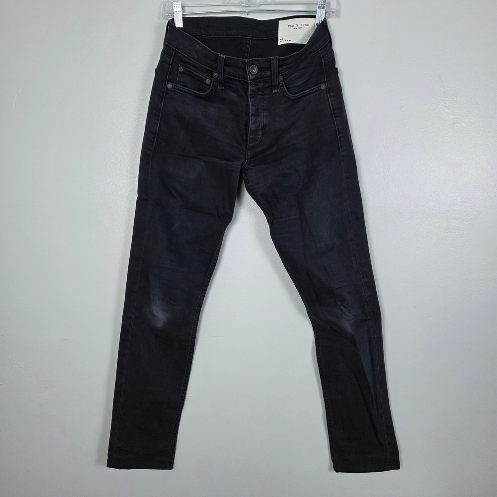 Rag & Bone New York Fit 1 Extra Slim Black Wash Denim Jeans Women's Size 30
